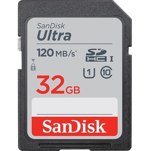 SanDisk Ultra 32 GB Class 10/UHS-I (U1) SDHC - 120 MB/s Read - 10 MB/s Write - 10 Year Warranty