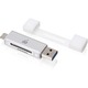 IOGEAR USB-C Duo Mobile Device Card Reader/Writer - 2-in-1 - SD, SDHC, SDXC, microSD, microSDHC, microSDXC, MultiMediaCard (MMC), Reduced Size MultiMediaCard (MMC) - USB Type C, USB Type AExternal - 1 Pack 