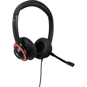 V7 HU540E Headset - Stereo - USB - Wired - Over-the-head - Binaural - Supra-aural - 6.56 ft Cable - Noise Cancelling Microphone - Black 2M CABLE Anti-Bacterial -  Volume Limited