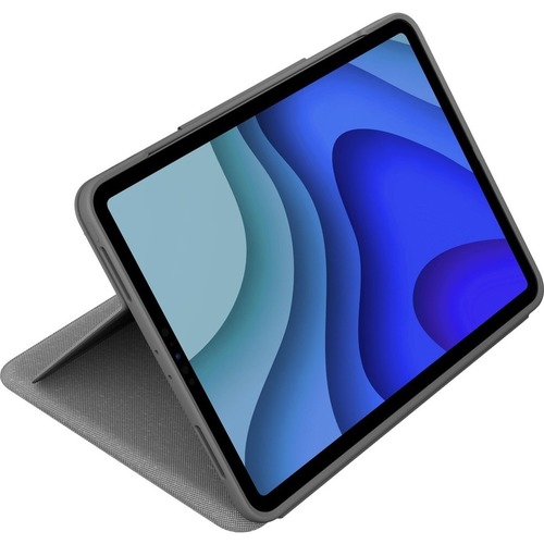 Logitech Folio Touch Keyboard/Cover Case (Folio) for 11" Apple, Logitech iPad Pro, iPad Pro (2nd Generation) Tablet - Graphite