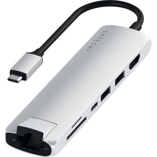 Satechi Type-C Slim Multiport with Ethernet Adapter - Silver