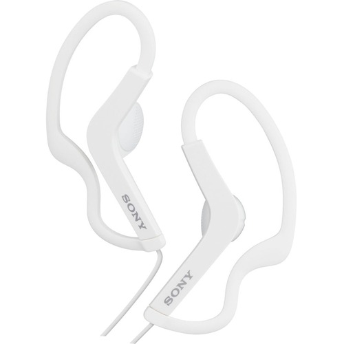 Sony AS210 Sport In-ear Headphones - Stereo - White - Mini-phone (3.5mm) - Wired - 16 Ohm - 17 Hz 22 kHz - Gold Plated Connector - Earbud, Over-the-ear - Binaural - In-ear - 3.90 ft Cable
