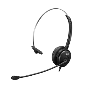 Adesso USB Single-Sided Headset with Adjustable Microphone- Noise Cancelling- Mono - USB - Wired - Over-the-head - 6 ft Cable -, Omni-directional Microphone - Black