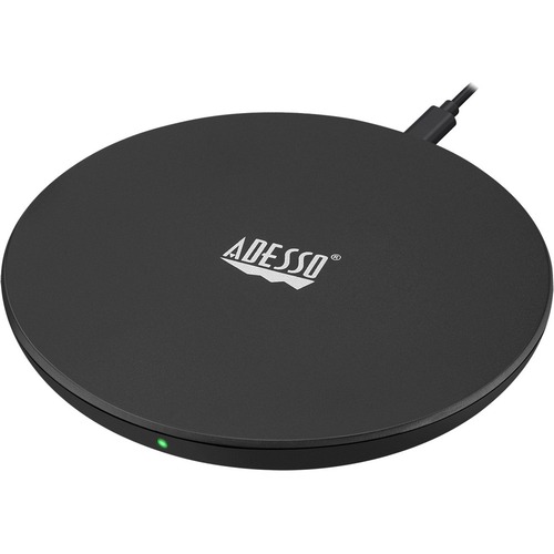 Adesso 10W Max Qi-Certified Wireless Charger - 12 V DC Input - Input connectors: USB