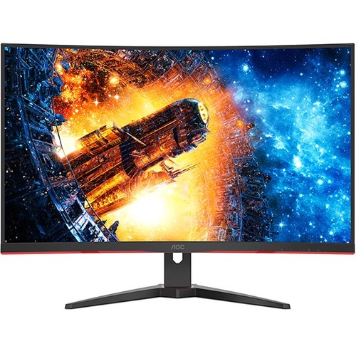 AOC C32G2E 31.5" Full HD Curved Screen WLED Gaming LCD Monitor - 16:10 - Red, Black - 32" Class - Vertical Alignment (VA) - 1920 x 1080 - 16.7 Million Colors - FreeSync - 250 Nit Typical - 1 ms MPRT - HDMI - VGA - DisplayPort