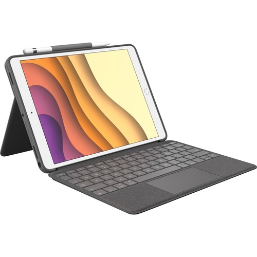 Logitech Combo Touch Keyboard/Cover Case for 10.5&quot; Apple, Logitech iPad Air (3rd Generation), iPad Pro Tablet - Graphite - Scuff Resistant, Scratch Resistant, Spill Resistant - Woven Fabric - 10.1&quot; Height x 7.7&quot; Width x 0.9&quot; Depth