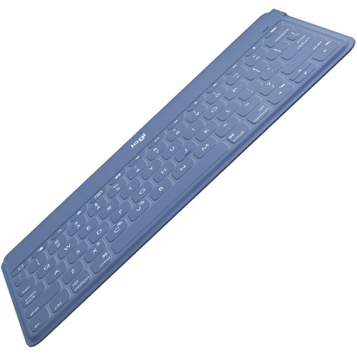 Logitech Keys-To-Go Keyboard - Wireless Connectivity - Bluetooth Home, App Switch, Search, Screenshot, Previous Track/Rewind, Play/Pause, Next Track/Fast-forward, Mute, Volume Up, Volume Down, Bluetooth Pair, ... Hot Key(s) - iPad, iPhone, Apple TV - iOS - Scissors Keyswitch - Smoky Blue