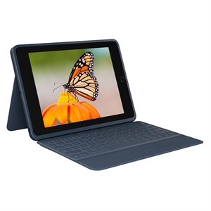 Logitech Rugged Combo 3 Rugged Keyboard/Cover Case (Folio) for 10.2&quot; Apple iPad (7th Generation), iPad (8th Generation) Tablet - Classic Blue - Drop Resistant, Spill Resistant, Scratch Resistant, Drop Proof, Pry Resistant - 0.9&quot; Height x 7.4&quot; Width x 10.2&quot; Depth