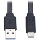 Tripp Lite USB-A to USB C Cable Flat USB 2.0 M/M Thunderbolt 3 Black 3ft 