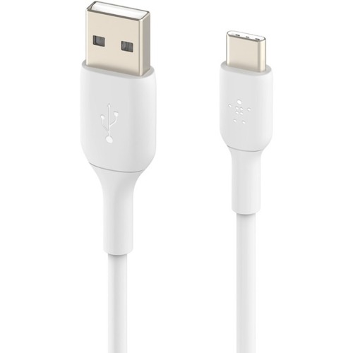 Belkin BOOST&amp;uarr;CHARGE&amp;trade; USB-C to USB-A Cable - 6.56 ft USB/USB-C Data Transfer Cable - First End: 1 x Type C Male USB - Second End: 1 x Type A Male USB - White