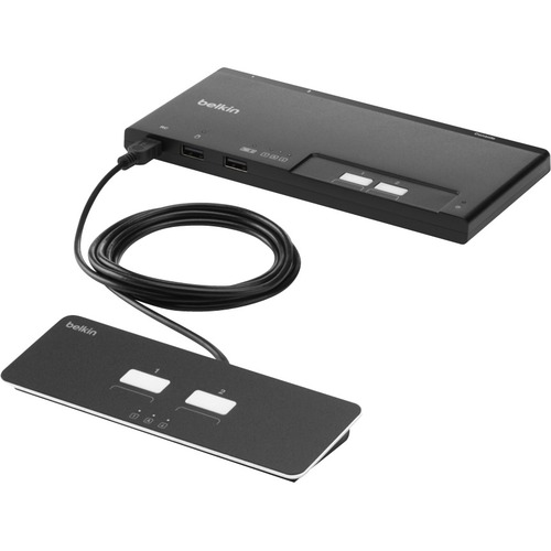 Belkin KM Switchbox - 2 Computer(s) - 1 Local User(s) - 3 x USB - Desktop, Under Table - TAA Compliant