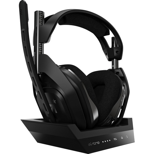 Astro A50 Wireless Headset with Lithium-Ion Battery - Stereo - Wireless - 30 ft - 20 Hz - 20 kHz - Over-the-head - Binaural - Circumaural - Uni-directional, Noise Cancelling Microphone - Noise Canceling - Black