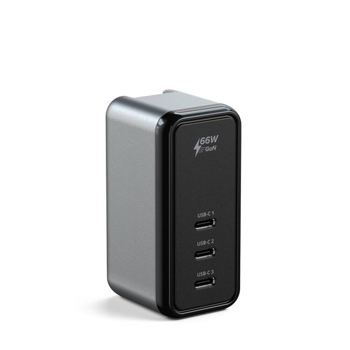 Satechi USB-C 3-Port GaN Wall Charger - Space Gray 108W