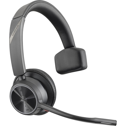 Plantronics Poly Voyager 4300 UC 4310-M Headset - Mono - USB Type A - Wired/Wireless - Bluetooth - 164 ft - 20 Hz - 20 kHz - Over-the-head - Monaural - Ear-cup - 4.92 ft Cable - Noise Cancelling Microphone