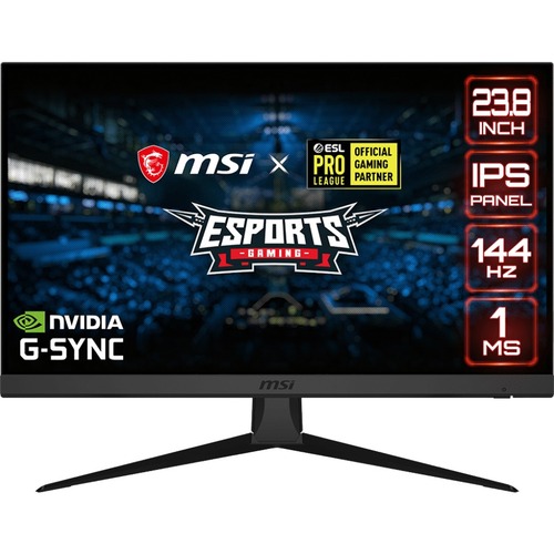 MSI Optix G242 24 inch IPS HD 144Hz Gaming Display Monitor Freesync - 24" Class - In-plane Switching (IPS) Technology - 1920 x 1080 - 16.7 Million Colors - G-sync Compatible - 250 Nit - 1 ms - 120 Hz Refresh Rate - HDMI - DisplayPort