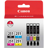 Canon CLI-251 BK/CMY Ink Cartridge - Value Pack - Cyan, Magenta, Yellow, Black