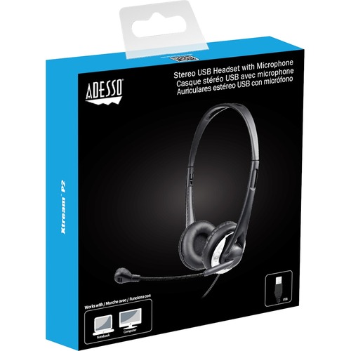 USB Headset with adjustable Microphone and removable earpads