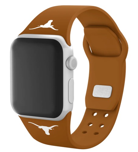 TEXAS LONGHORNS APPLE WATCH BAND ORANGE W/WHITE LONGHORN 38/40/41 mm