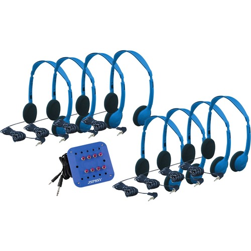 Kids Lab Pack with 8 Personal Headphones and Jackbox