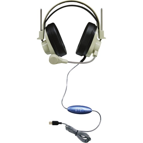 Hamilton Buhl Deluxe USB Headset with Gooseneck Microphone - 40 Pack - Stereo - USB 2.0 - Wired - 32 Ohm - 18 Hz - 20 kHz - Over-the-ear - Binaural - Ear-cup - 5 ft Cable - Noise Cancelling, Electret, Condenser, Omni-directional Microphone