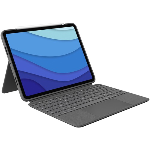 Logitech - Combo Touch iPad Pro 11" (1st, 2nd, and 3rd Generation) Keyboard Case, Backlit Keyboard, Trackpad - Oxford Gray