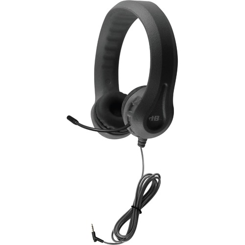 Hamilton Buhl Kid's Flex-Phones 3.5mm TRRS Headset with Gooseneck Microphone, BLACK - 42 Pack - Stereo - Mini-phone (3.5mm) - Wired - 32 Ohm - 20 Hz - 20 kHz - Over-the-head - Binaural - Ear-cup - 4 ft Cable - Omni-directional, Noise Cancelling, Noise Reduction Microphone