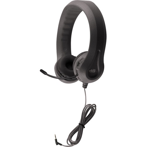 Hamilton Buhl Kid's Flex-Phones TRRS Headset with Gooseneck Microphone - BLACK - Stereo - Mini-phone (3.5mm) - Wired - 32 Ohm - 20 Hz - 20 kHz - Over-the-head - Binaural - 4 ft Cable - Omni-directional Microphone - Black