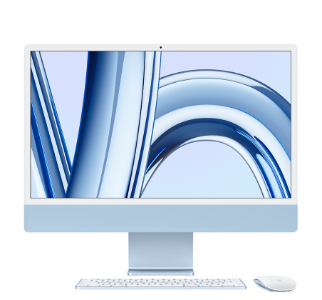 24-inch iMac with Retina 4.5K display: Apple M3 chip with 8-core CPU and 8-core GPU, 256GB SSD - Blue