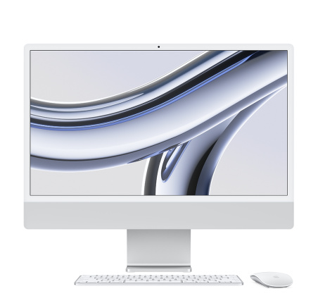 24-inch iMac with Retina 4.5K display: Apple M3 chip with 8-core CPU and 10-core GPU, 16GB 512GB SSD - Silver