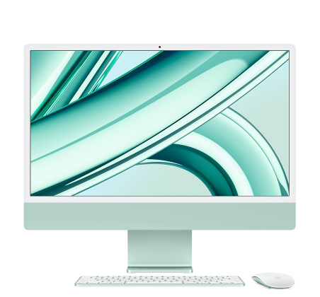 24-inch iMac with Retina 4.5K display: Apple M3 chip with 8-core CPU and 10-core GPU, 256GB SSD - Green