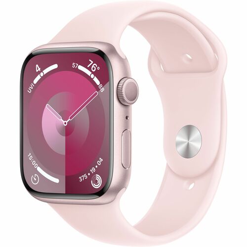 Apple Watch Series 9 GPS 45mm Pink Aluminum Case with Light Pink Sport Band - S/M