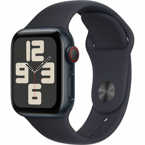 Apple Watch SE GPS + Cellular 44mm Midnight Aluminum Case with Midnight Sport Band - M/L