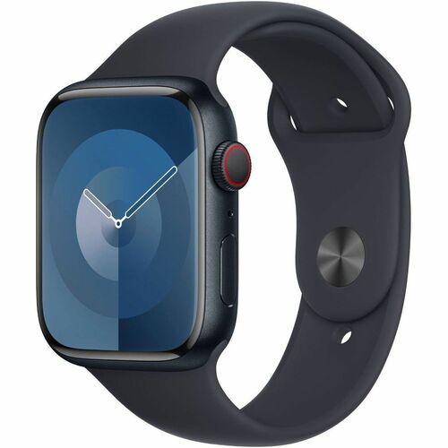 Apple Watch Series 9 GPS + Cellular 45mm Midnight Aluminum Case with Midnight Sport Band - S/M