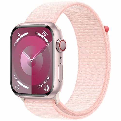 Apple Watch Series 9 GPS + Cellular 45mm Pink Aluminum Case with Light Pink Sport Loop