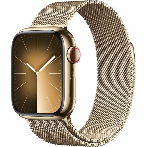 Apple Watch Series 9 GPS + Cellular 41mm Gold Stainless Steel Case with Gold Milanese Loop