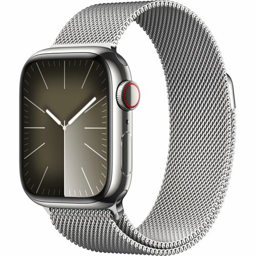 Apple Watch Series 9 GPS + Cellular 45mm Silver Stainless Steel Case with Silver Milanese Loop