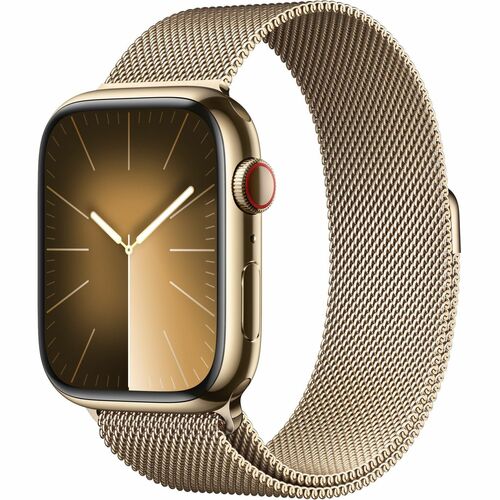 Apple Watch Series 9 GPS + Cellular 45mm Gold Stainless Steel Case with Gold Milanese Loop