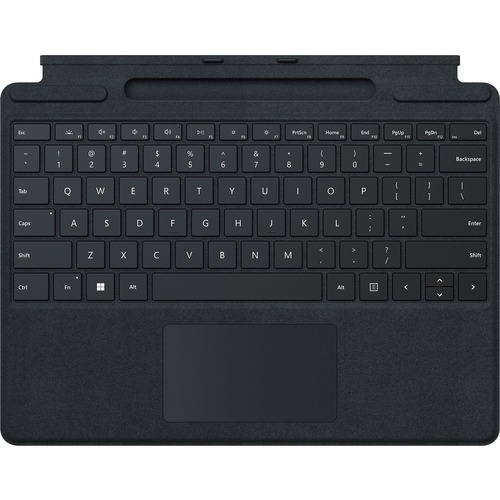 Microsoft Signature Keyboard/Cover Case for 13&quot; Microsoft Surface Pro 8, Surface Pro X Tablet - Black - Alcantara Exterior Material - 8.9&quot; Height x 11.4&quot; Width x 0.2&quot; Depth