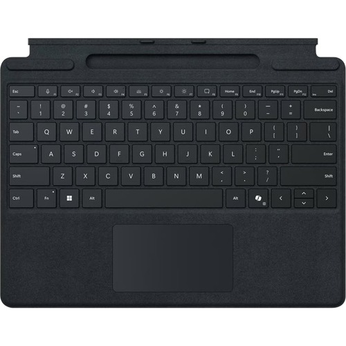 Surface Pro 10 Keyboard (Type Cover) with Charging/Storage for Slim Pen (V2) - Slim Pen (V2) Sold Separately - Black