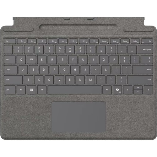 Surface Pro 10 Keyboard (Type Cover) with Charging/Storage for Slim Pen (V2) - Slim Pen (V2) Sold Separately - Platinum
