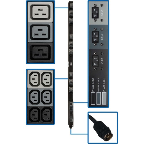 PDU 3PHASE BASIC 208V 12.6KW 36