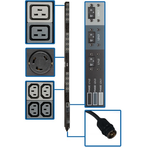 PDU 3PHASE BASIC 208V 14.4KW 36