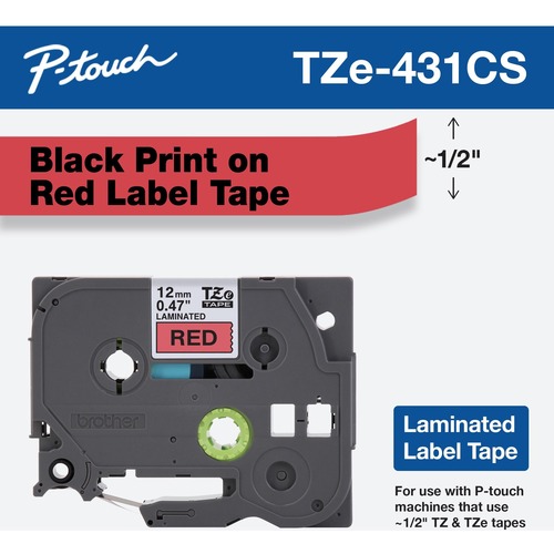 12MM  BLACK TEXT ON RED
