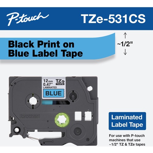 12MM  BLACK TEXT ON BLUE