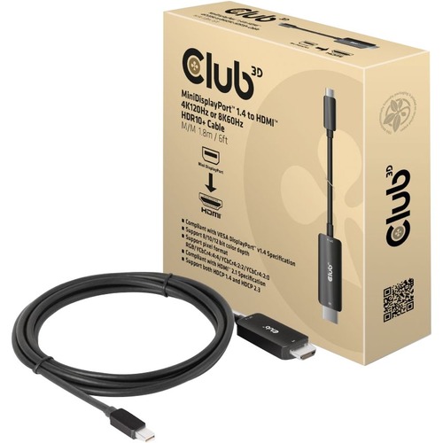MINI DP1.4 TO HDMI M/M 1.8M 6FT