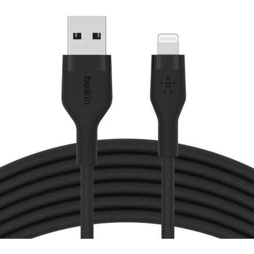 USB-A TO LTG SILICONE 3M BLK