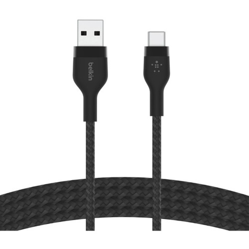 USB-A TO USB-C BRAID SIL 2M BLK