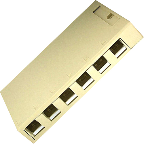 SURFACE MOUNT BOX 6-PORT IVORY