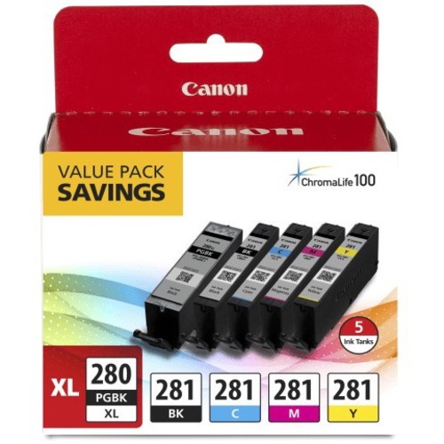 5PK PGI-280XL/CLI-281 CLR