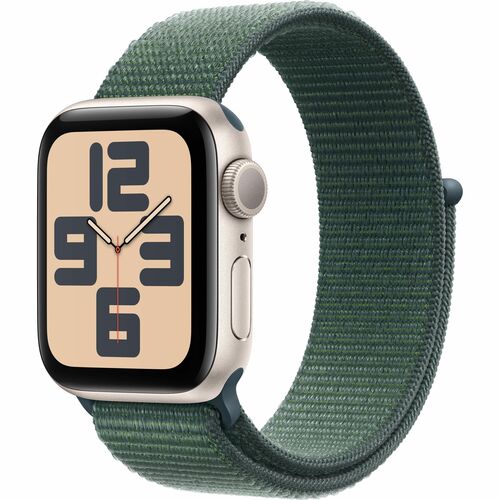 Apple Watch SE GPS 40mm Starlight Aluminum Case with Lake Green Sport Loop